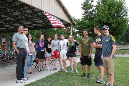 Volunteers working in the community