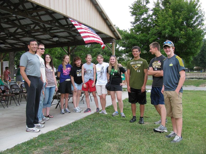 Volunteers working in the community